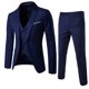 thumbnail image 1 of Traje de 3 piezas de moda para hombre, color sólido, ropa formal, chaqueta de negocios, pantalones, chaleco, conjunto (azul marino XL), 1 of 13