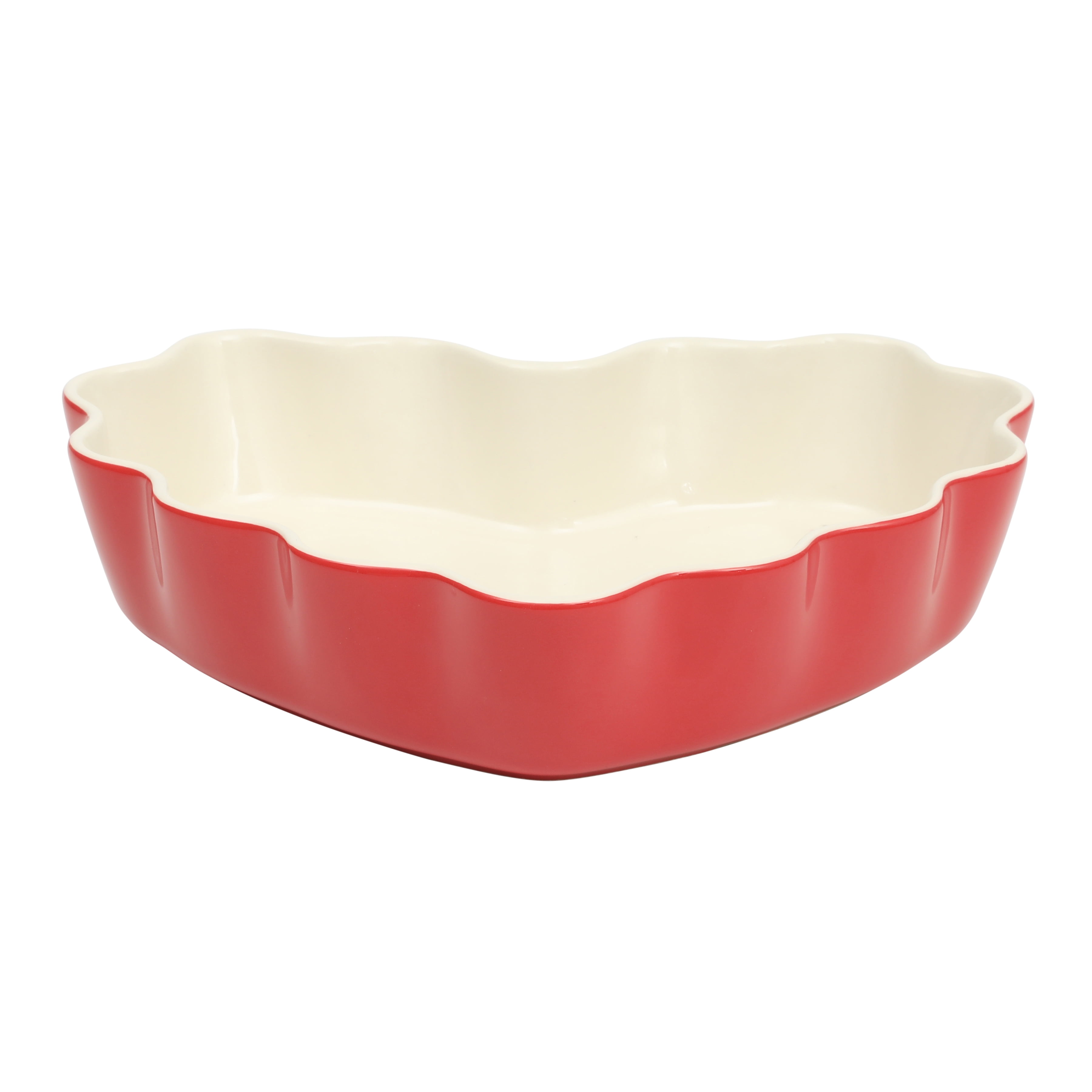 The Pioneer Woman Heart Ruffle 10-inch Red Ceramic Pie Pan