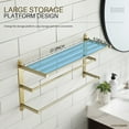 thumbnail image 3 of KOKOSIRI 3 Tier Bath Towel Rack 24 Inch Wall Mounted Rack with Towel Bars Towel Shelf with Single Towel Bar Bathroom Ladder Brushed Gold B5003BG-L24, 3 of 9