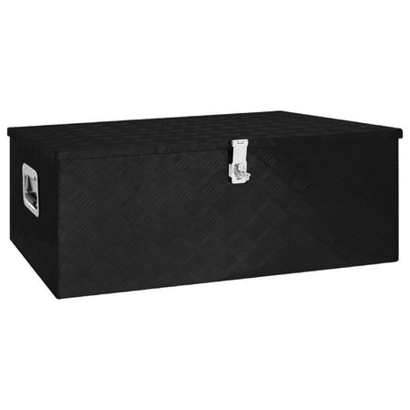 

ikayaa Storage Box Black 39.4 x21.7 x14.6 Aluminum