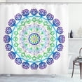 thumbnail image 1 of Rainbow Mandala Shower Curtain, Boho Rosette Pattern with Hearts and Star Ornamental Oriental Composition, Fabric Bathroom Set with Hooks, 69W X 75L Inches Long, Multicolor, by Ambesonne, 1 of 3