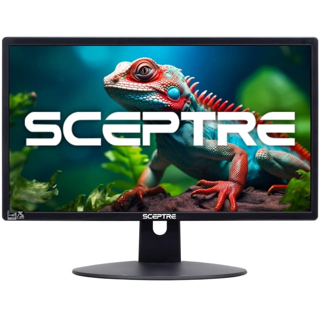 Sceptre E205W-16003R Monitor LED Ultradelgado sin Marco de 20" 75Hz 2x Altavoces Integrados HDMI VGA, Metal Negro 2018