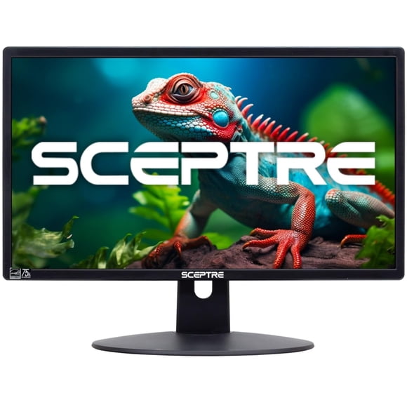 Sceptre E205W-16003R Monitor LED Ultradelgado sin Marco de 20" 75Hz 2x Altavoces Integrados HDMI VGA, Metal Negro 2018
