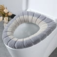 thumbnail image 6 of Soumake Seat Cushion Soft Texture Keep Warm Fabric Easy Installation Toilet Lid Cover Bathroom Supplies, 6 of 8