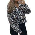 thumbnail image 3 of Sudadera con Capucha Estilo Y2K de Mujer, con Cremallera de un Cuarto, Extragrande, , con Estampado de Vaca y Patchwork Colorido Estampado de Leopardo M, 3 of 8