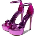 thumbnail image 2 of Schutz Cadey-Lee Fucsia Sleek Buckle Ankle Straps High Heel Platforms Sandals (Fucsia, 7), 2 of 3