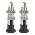 thumbnail image 1 of 2PCS Stainless Steel Plunger Pin Tool Chest Toolbox Locking Plunger Hand Retractable Spring Plunger Self Locking Indexing Plunger Spring Loaded Plunger Knob Quick Release Pull Ring Pin Fine Teeth M12, 1 of 5