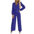 thumbnail image 2 of YHAJDS Women Casual Outfit Set,2 Piece Sets for Women Solid Color Long Sleeve Blazer with Matching Pants Formal Casual Womens 2 Piece Sets, 2 of 5