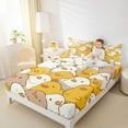 thumbnail image 4 of jejeloiu Kawaii Duck Queen Sheet Sets,Puppy Yellow Duck Flat Sheet,Cartoon Animal Queen Fitted Sheet For Girls Kids,Luxury Bedroom Decor,4pcs, 4 of 7