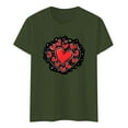 thumbnail image 4 of T-shirts de la Saint-Valentin pour Femmes 2026 Mode Manches Courtes Col Rond Cœur Graphique, 4 of 4