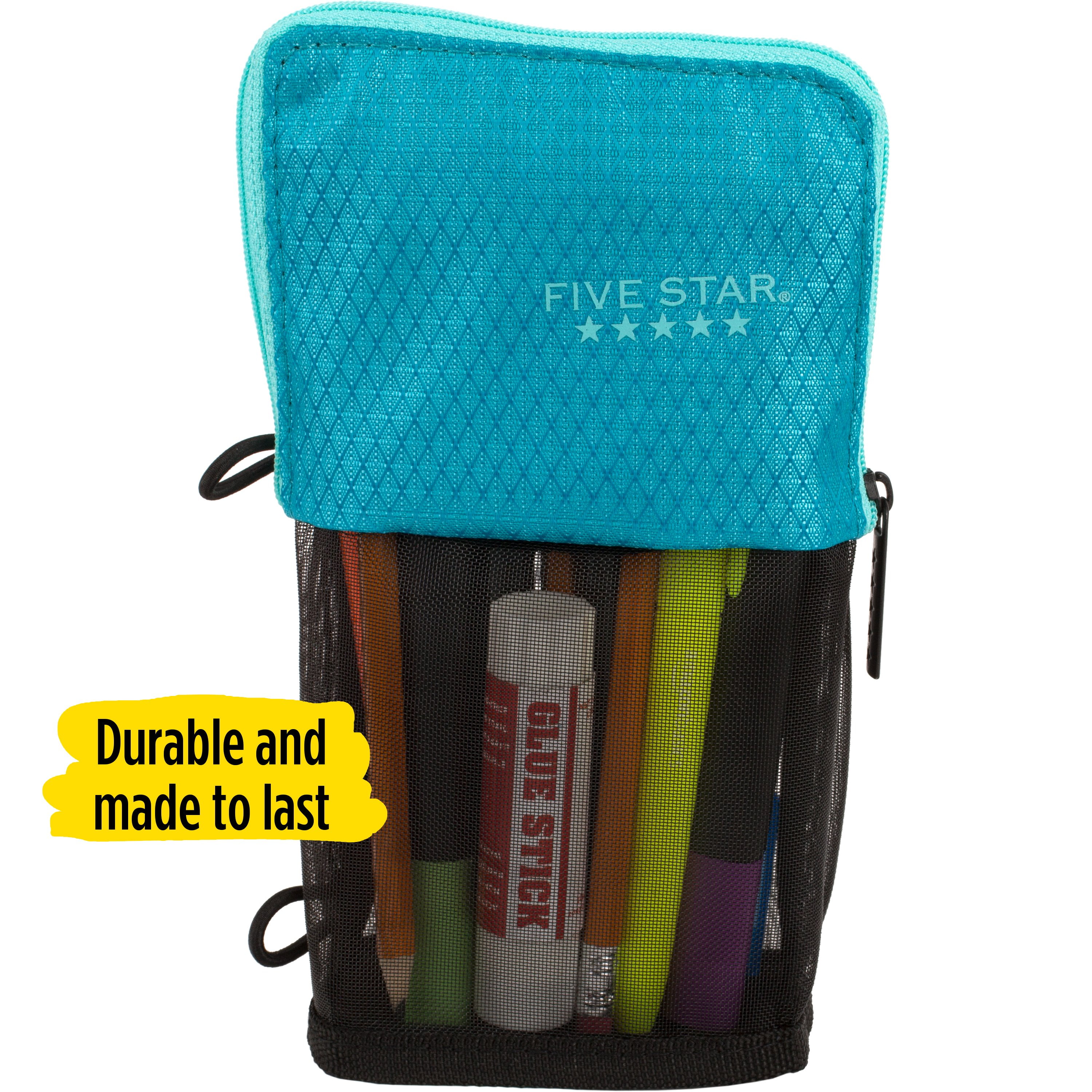 Expandable Pencil Pouch by Five Star Makeup Pen School Supplies  Self-Standing