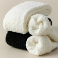 thumbnail image 4 of 3 Pairs Womens Fuzzy Slipper Socks, Long Soft Warm Cute Microfiber Cozy Fluffy Winter Plush Socks, 4 of 4