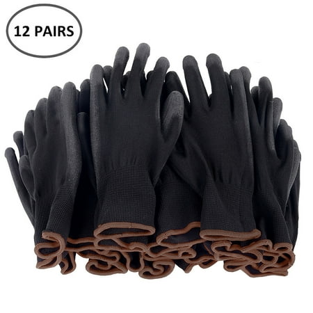 

Willstar 12 Pairs PU Nitrile Safety Coating Work Gloves Palm Coated Gloves
