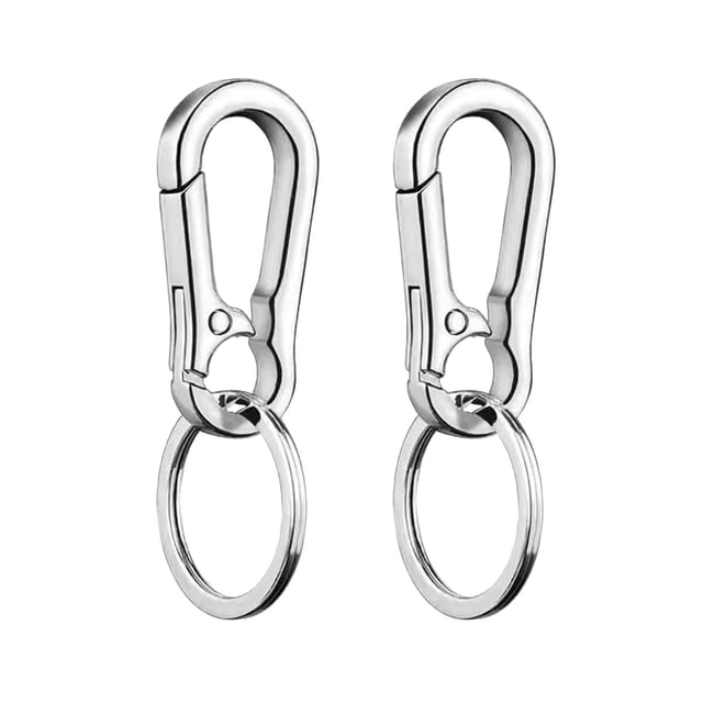 2 Pc Llavero de Acero Inoxidable Anillo de Coche de Alto Grado Hombres y Mujeres Anillo Lindo Anillo de Alto Grado con Clavo Cuchara Oreja Llavero