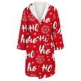 thumbnail image 4 of Women's Fleece Plush Robe Long Warm Plush Bathrobe Loungewear Jacket Printed Comfort Robe, 4 of 5