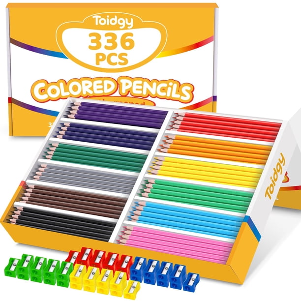 Lápices de colores Toidgy, 36 paquetes para niños con 36 sacapuntas