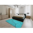 thumbnail image 5 of Ahgly Company Machine Washable Indoor Square Transitional Dark Turquoise Green Area Rugs, 5' Square, 5 of 7