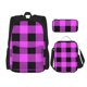 thumbnail image 1 of Fotbe Purple Black Buffalo Plaid Set Escolar 3 en 1 para Niños - Mochila Duradera con Lonchera Aislante y Estuche para Lápices - Mochila Escolar para Niños y Niñas, 1 of 7