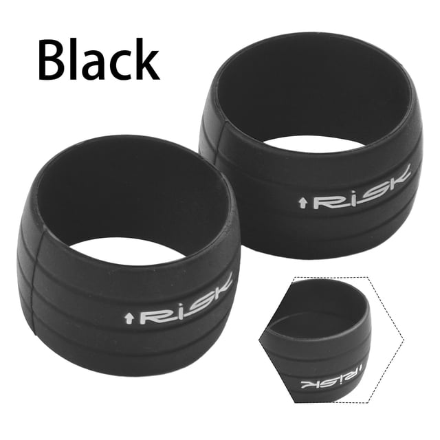 2Pcs Silicone Bike Handlebar Tape Fixed Ring Anti-Skip Handle Bar Tapes