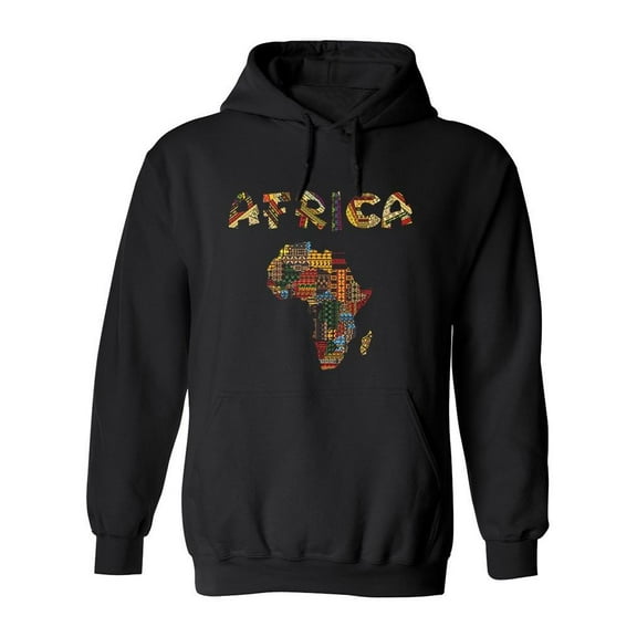 Africa And Colored Map Sketch Hoodie Men -Image by Shutterstock, Male x-Large
