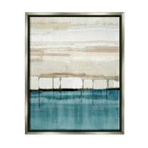Stupell Industries Modern Landscape Abstraction Abstract Painting Gray Floater Framed Canvas Art Print Wall Art, 17 x 21