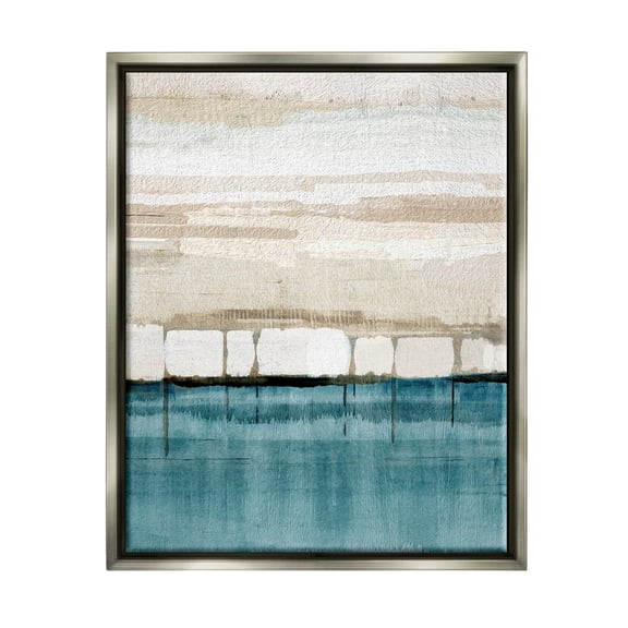 Stupell Industries Modern Landscape Abstraction Abstract Painting Gray Floater Framed Canvas Art Print Wall Art, 17 x 21