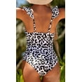 thumbnail image 5 of Ruffle One Piece Swimsuits for Women V Neck Ruched Monokini Bathing Suits, 5 of 5