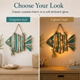 thumbnail image 2 of Lighted Coastal Fish Wall Decor, Summer Nautical Hanging Fish Decoration with Ocean Beach Theme Design, Rustic Seaside Home Decor, Unique Marine Inspired Wall Art Ornament, 2 of 7