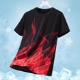 thumbnail image 6 of Men's Solid Color Geometric Jacquard Short Sleeve Round Neck Athletic T-Shirt, Quick-Dry Sporty Top for Training, Running, Gym Workouts and Outdoor Activities Red L, 6 of 7