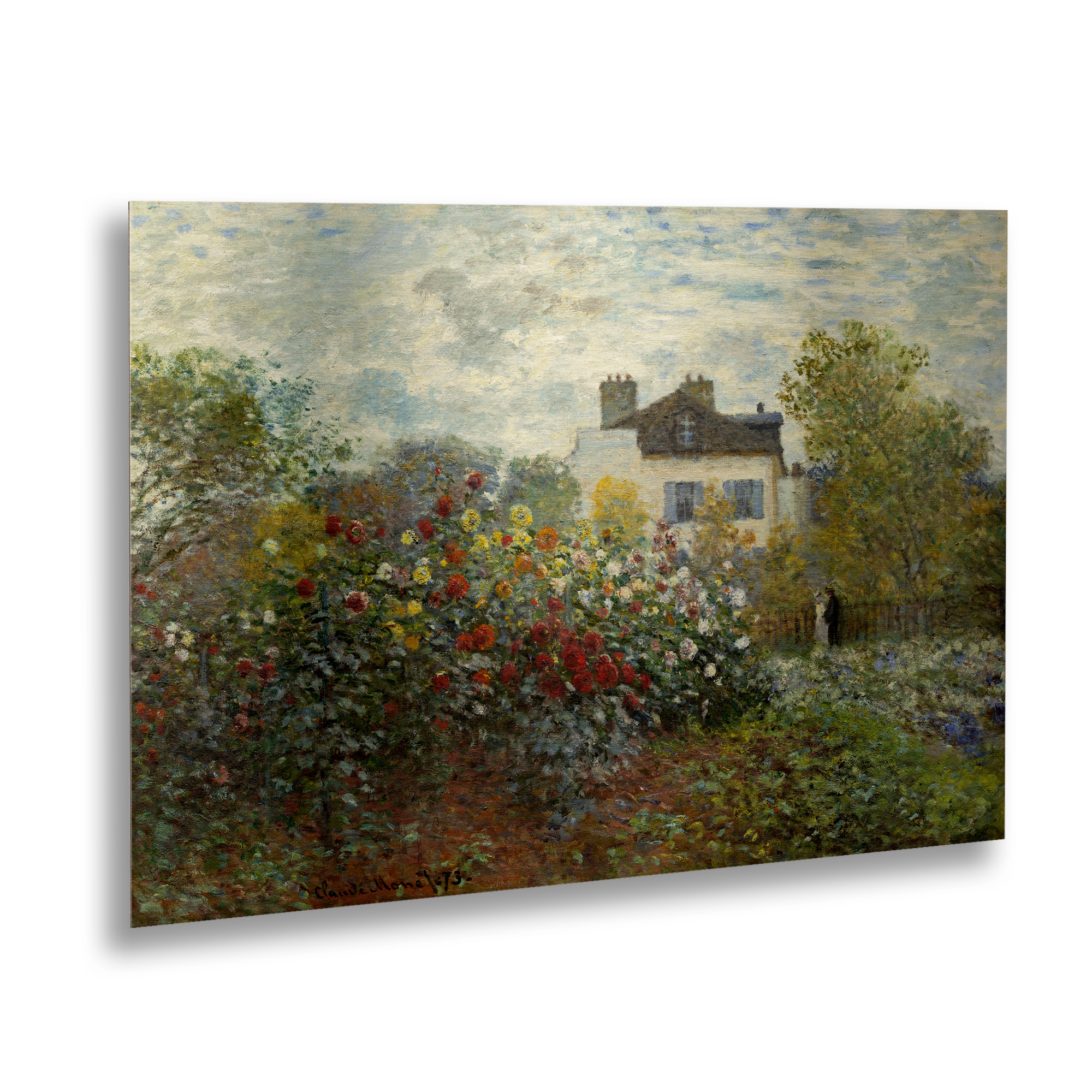Trademark Fine Art 'The Artist's Garden In Argenteuil' Brushed Aluminum Wall Art Art by Claude Monet