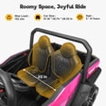 thumbnail image 6 of FUNTOK 24V 2 Seater Electric Ride on Toys for Big Kids w/ 20 " Large Seat, 4 x 200W Motors, 2WD/4WD Switchable Ride on UTV Dump Truck w/ Dump Bed, Remote Control, LED Lights, Bluetooth & Music, Pink, 6 of 8