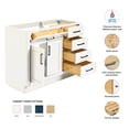 thumbnail image 2 of Ariel Hepburn 42 In. Left Offset Single Sink Base Cabinet In White, 2 of 10