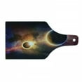 thumbnail image 1 of Outer Space Cutting Board, Planet in Milky Way Dark Nebula Gas Cloud Celestial Solar Eclipse Galaxy Theme, Tempered Glass Cutting and Serving Board, Wine Bottle Shape, Multicolor, by Ambesonne, 1 of 1