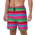 thumbnail image 1 of Fotbe Colorful Mexican Stripes Traje de Baño para Hombre – Shorts de Natación de Secado Rápido con Forro y Bolsillos-Large, 1 of 6