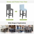 thumbnail image 5 of Sky Blue Thin Lines Bar Stool Covers - Stretch Dining Chair Covers Set of 4, Modern Striped Minimalist Bar Chair Cover Removable Counter Stool Pub Chairs Slipcovers Protectors for Kitchen/Cafe, 5 of 9
