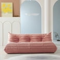 thumbnail image 4 of Magic Home Modern Sectional Sofa Togo Sofa Lazy Sofa Foam Couch Floor Sofa for Bedroom,Living Room,Apartment and Small Space,Three Seat Sofa,Pink, 4 of 8