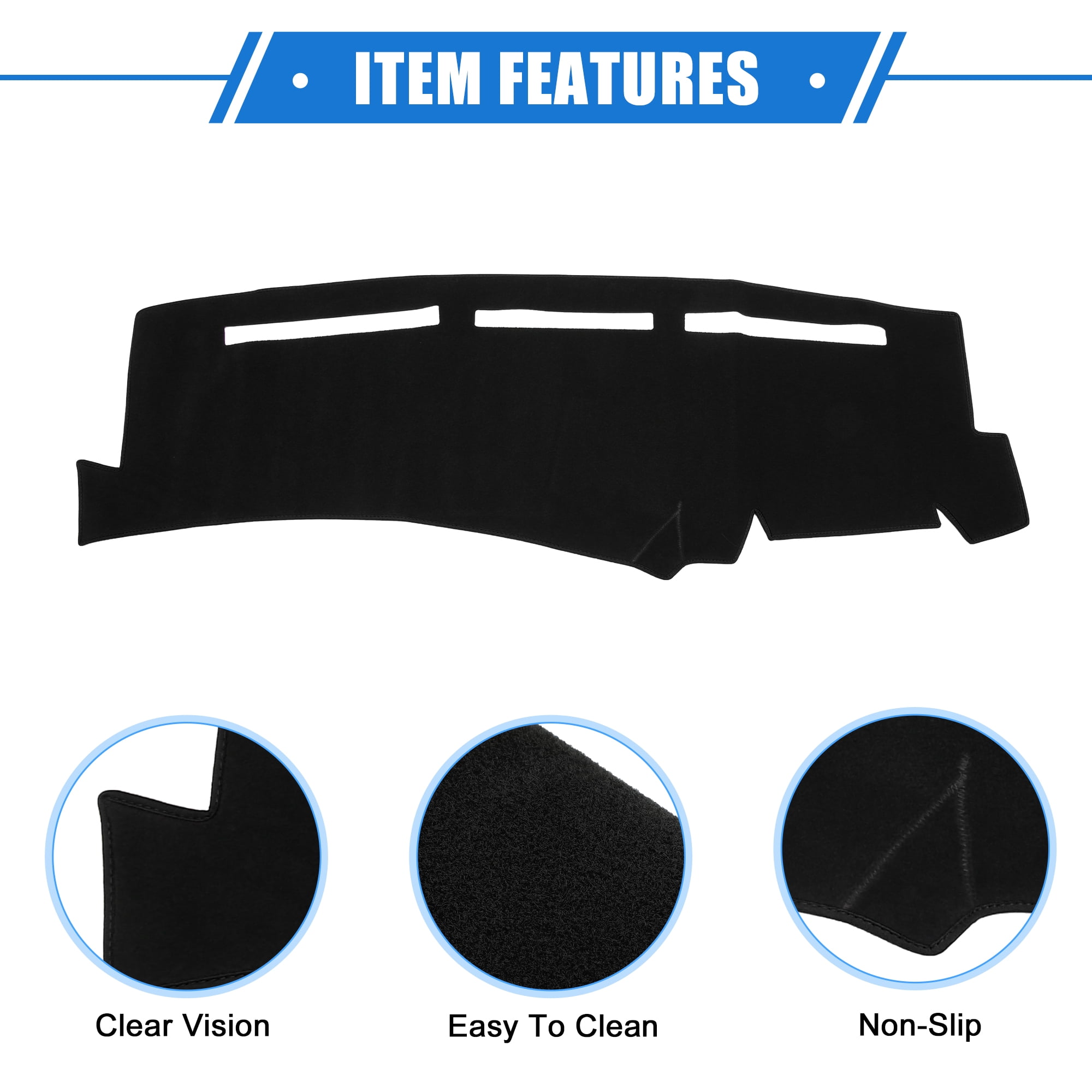 Unique Bargains Dashboard Dash Cover Mat for Chevy Silverado 1999-2006 Durable Polyester Black Front Dash Cover Mat