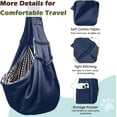 thumbnail image 6 of Pawaboo Dog Sling Carrier for Small Dogs, Reversible Hand Free Dog Carrier Sling with Adjustable Strap Buckle & Safety Leash, Soft Pouch and Tote, Suitable for Small Dogs Cats, Up to 12lbs, Navy Blue, 6 of 8