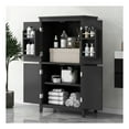 thumbnail image 2 of GDF Studio 23.6" Elegant Bathroom Floor Cabinet with 4 Doors, Storage Organizer, Adjustable Shelf, Black, 2 of 12