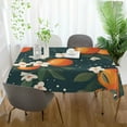 thumbnail image 3 of Yayeee Tablecloths 60" x 60" Rectangle Wrinkle Resistant Party Table Cover, Blue Floral Oranges, 3 of 8