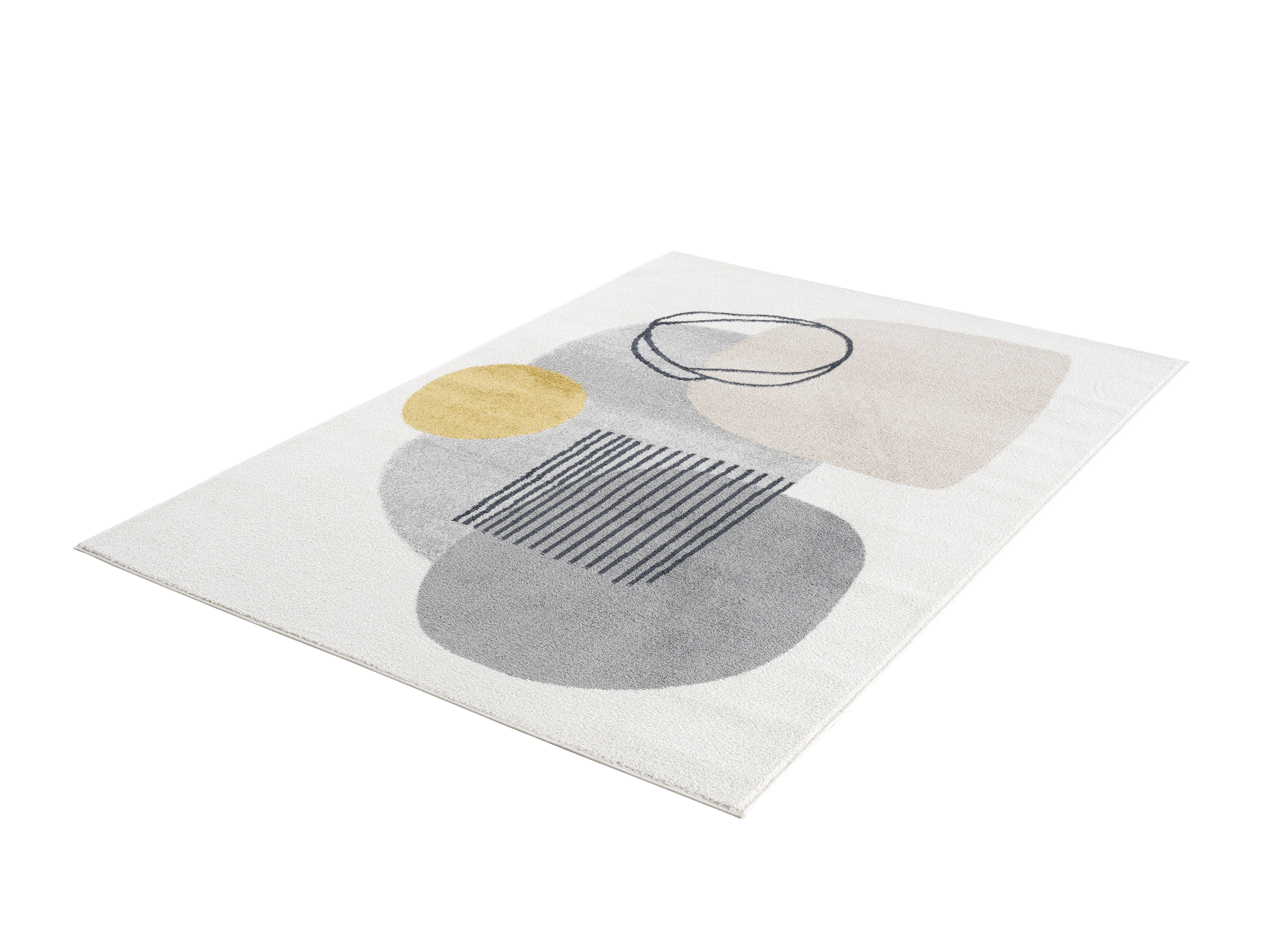 Abani Deco Collection Area Rug Mid Century Modern Bedroom Living Room Decor Floor Rug 8 x 10 Cream Grey