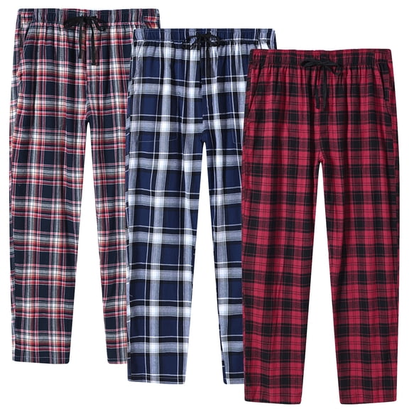 YIRUIYA Women's Cotton Pajama Pants Microfleece Loungewear Sleep Bottoms 3PACK