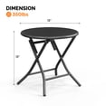 thumbnail image 6 of Ktaxon 18in Outdoor Metal Folding Side Table, Round End Table, Small Coffee Side Table for Porch Yard, Balcony, Garden, Black, 6 of 8