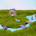 thumbnail image 6 of Miniature Fairy Garden Resin Pond Decoration with Rustic Log Border, 1 Piece, Blue and Brown, for Outdoor Terrarium, Miniature Decoration, 6 of 8