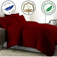 thumbnail image 2 of Kamas 3 Piece Solids Solid Order Customized Size Burgundy Duvet Cover Set 100% Egyptian Cotton 600 Thread Count with Zipper & Corner Ties Luxurious Quality, 2 of 3