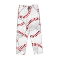 thumbnail image 4 of Disketp Baseballs Print Women'S Comfy Pajama Pants Casual Drawstring Palazzo Lounge Wide Leg Pants, 4 of 9