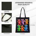 thumbnail image 3 of COMIO Initial Tote Bags for Women Canvas Sour Candy Patch Large Capacity Shoulder Bag 14.1x15.7in, 3 of 6