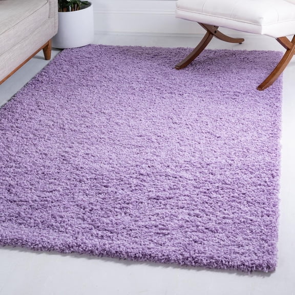 Unique Loom Solid Shag Collection Area Rug (7' 10" x 10' Rectangle Lilac)