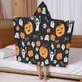 thumbnail image 5 of Classic Halloween Icons Pattern Hooded Bath Towel，50"x30" for Ages 3 To 12 Kids, Quick Dry Lightweight Soft Microfiber Hood Beach Towel Cover Up for Kids, 5 of 7