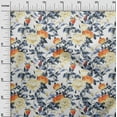 thumbnail image 2 of oneOone Cotton Poplin Orange Fabric Flower & Leaves Watercolor Quilting Supplies Print Sewing Fabric By The Yard 42 Inch Wide, 2 of 4